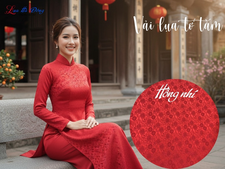 Lụa Họa Tiết hồng nhí đỏ rượu 3.7m MNV-LNL123