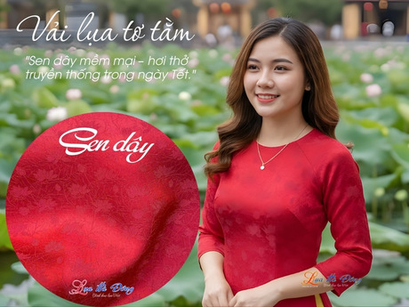 Vải Lụa HĐ sen dây đỏ tươi 3.7m MNV-LHD37/28