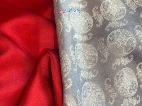 Vải Lụa Thọ Dơi Tròn Xám Ghi LHD33-7