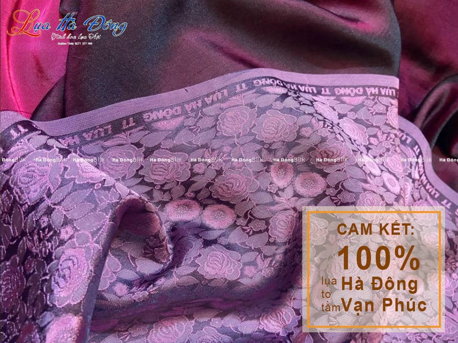 Bộ Áo Dài Lụa Hà Đông Họa Tiết (Áo 3,7m + Quần 2,3m) 70% tơ tằm MNV-LHD185