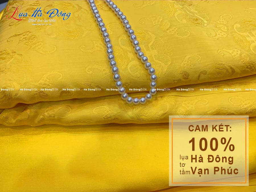 Bộ Áo Dài Lụa Hà Đông Họa Tiết (Áo 3.7m + Quần 2.3m) 70% tơ tằm MNV-LPT120