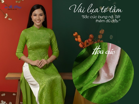 Vải áo Lụa Cúc xanh cốm đậm MNV-LNL08-1.3