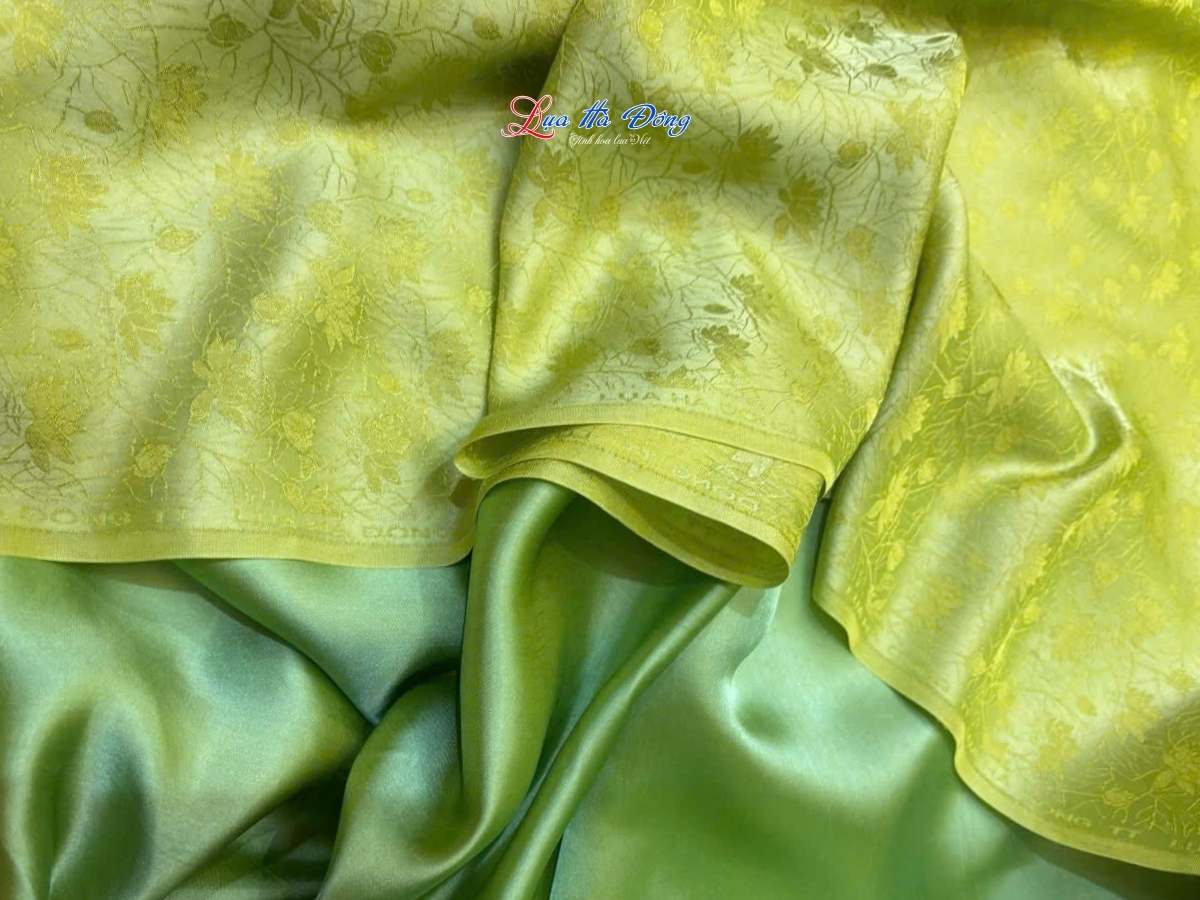 Vải Lụa Hà Đông Sen Dây Xanh Cốm MNV-LHD37/9
