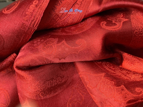 Vải lụa Hà Đông đỏ đô Thọ Dơi khổ 1m2 x 2m7 MNV-LNL2204/10