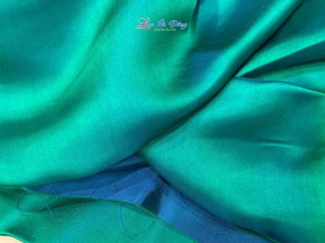 Vải lụa satin trơn xanh cổ vịt 6m khổ 90 MNV-LTA6/2