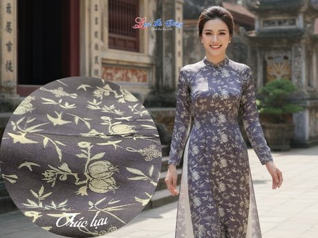 Vải lụa HĐ lựu trúc tơ tằm se không phai xám tím 3.7m LNL37/4