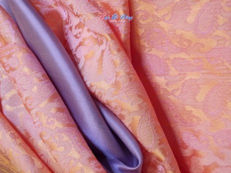 Vải Lụa Hà Đông Đuôi Công Cam Sen 3.7m MNV-LHD37