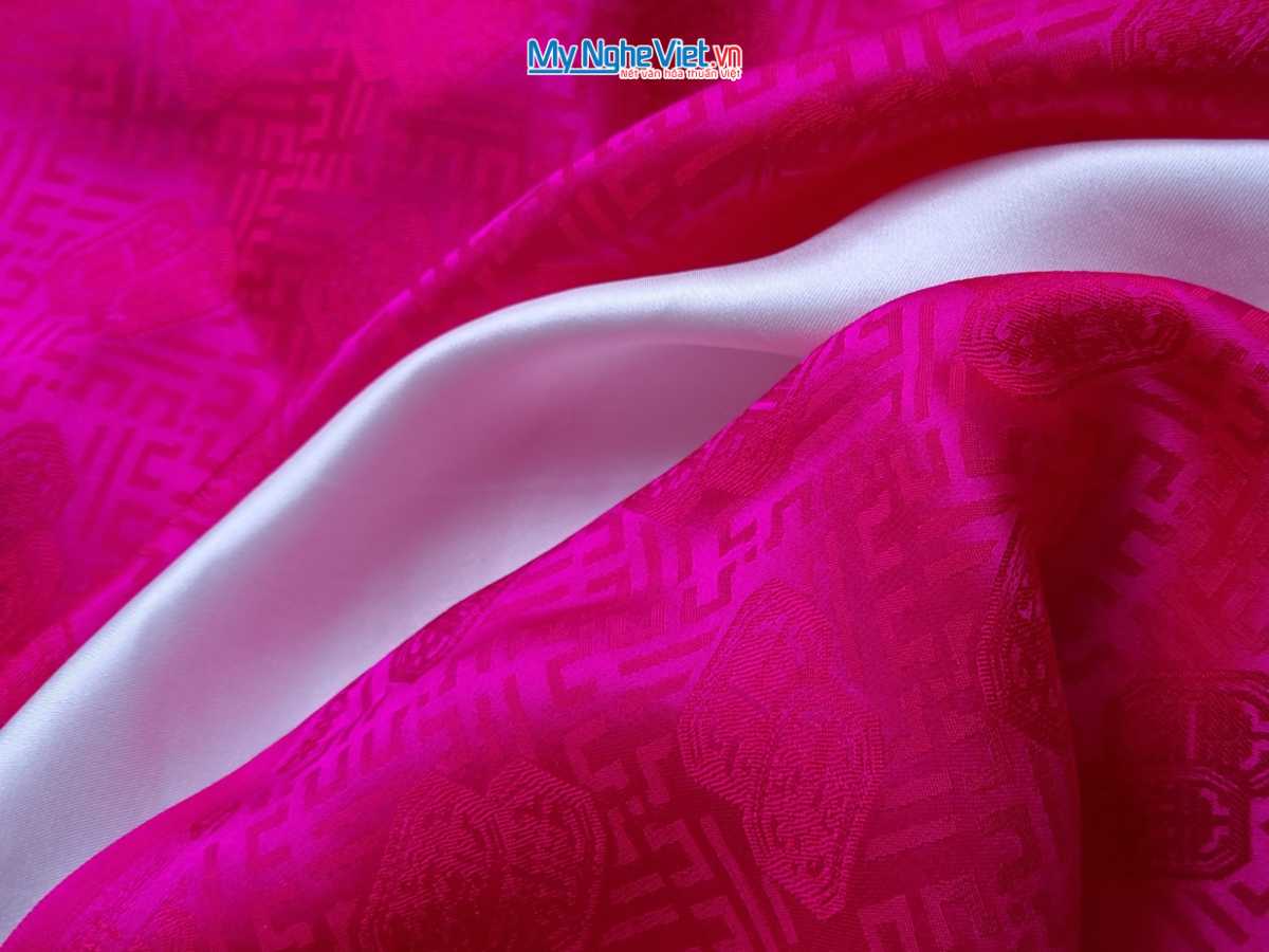 Vải Áo Lụa Hà Đông Song Thọ Hồng Sen 3.7m MNV-LNL130-4