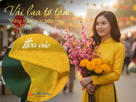 Lụa Cúc Vàng Hoàng Yến 3.8m MNV-LHD33-3.8HY