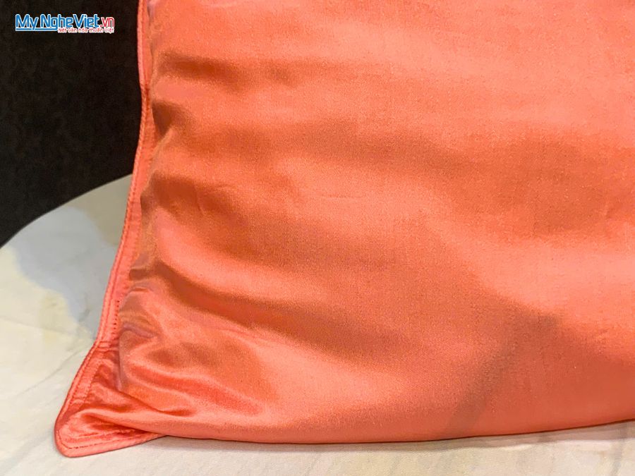 Vỏ Gối Lụa Hà Đông Trơn Màu Cam LNL4040/3